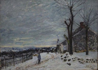 snöiga vädret vid Veneux Nadon 1880