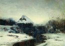 Winter Landschap met molen 1884