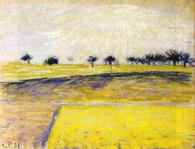 Soluppgång över fälten Eragny 1891