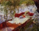 Två kvinnor sover i en Punt Under The Willows 1887