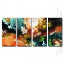 Hand-painted Oil Painting Abstract Oversized Wide - Set of 4