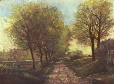 avenue d\'arbres dans une petite ville 1866