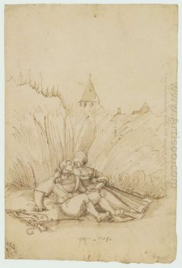 lovers in a hay field 1508