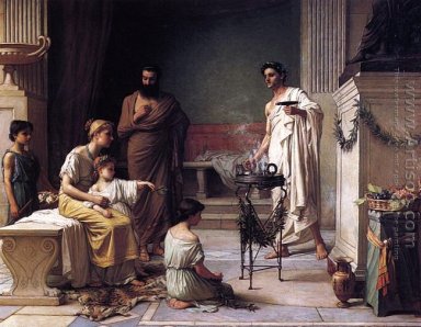 Ett sjukt barn förs in i tempel Aesculapius 1877