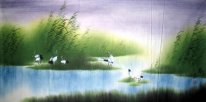 Crans en los humedales - Pintura china