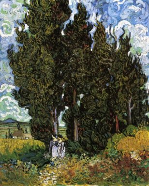 Cypresses With Two Women 1889