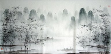 Река - китайской живописи