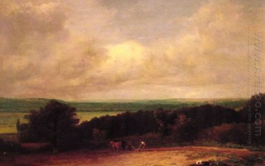 paisagem arar cena em suffolk 1814