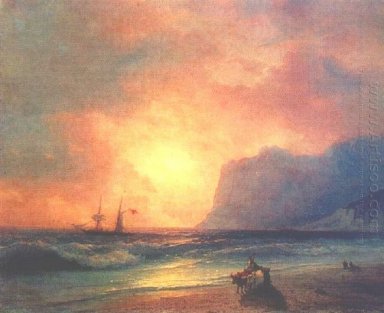 De Zonsondergang Aan Zee 1866