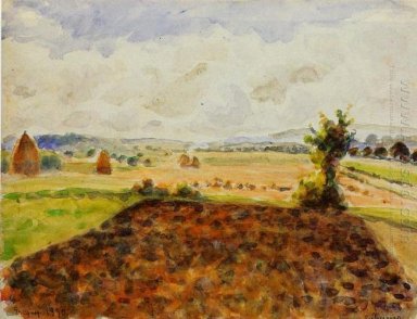 Landschap bij eragny helder weer 1890