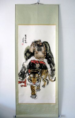 Buddha, Tiger - Monterad - kinesisk målning