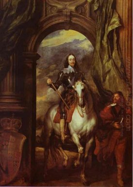 Portrait équestre de Charles I, roi d\'Angleterre avec seigneur d