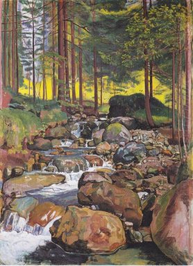 Forêt avec un ruisseau de montagne 1902