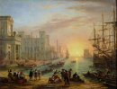 Seaport At Sunset 1639