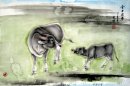 Корова-Телец Весна - китайской живописи