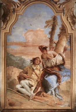 Nom d\'Angelica Carving Medoro Sur Un Arbre 1757