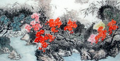 Pássaros & flores - pintura chinesa