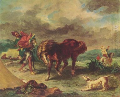 Марокканская и его лошадь 1857