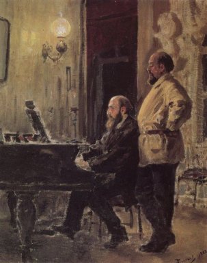 S I Mamontov P A Spiro Aan De Piano 1882