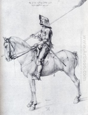 Uomo in armatura a cavallo 1498