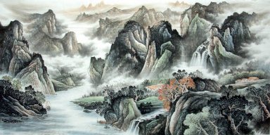 Berge und Wasser - Chinesische Malerei