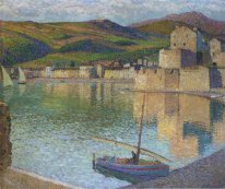 Синий Лодка в Порт-Collioure