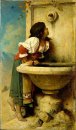 Ragazza romana alla fontana