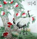 Персик & Crane - Китайская живопись