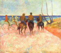 cavaliers sur la plage 1902