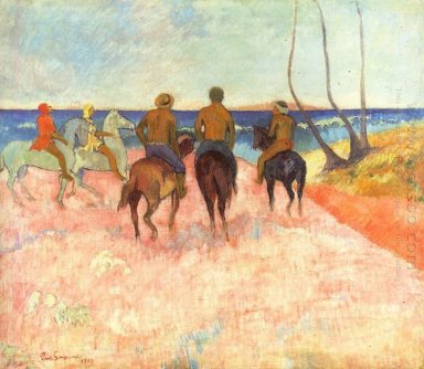 cavaliers sur la plage 1902