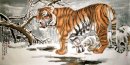 Tiger-Fab Five - kinesisk målning