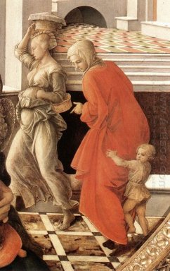Дева с младенцем и сцены из жизни Святой Анны деталях