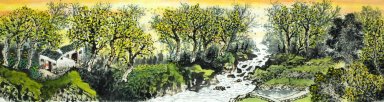 Countyard, Arbres - Peinture chinoise