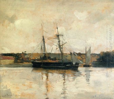 Berlayar Perahu Dieppe Harbor 1885