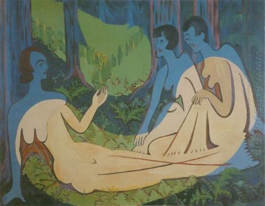Tres desnuda en el bosque 1935