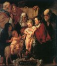 Den heliga familjen med St Anne The Young Baptist och hans föräl
