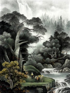 Landskap med träd - kinesisk målning