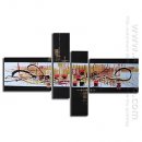 Hand-Dicat Lukisan Abstrak Oil - Set 4