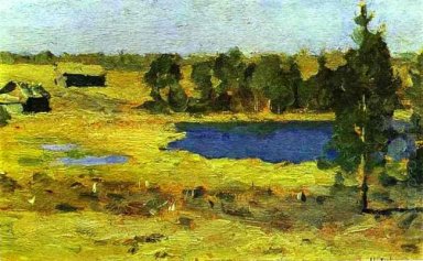 Les Granges lac au bord de la forêt 1899