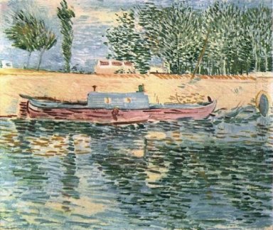 De floden Seine med båtar 1887