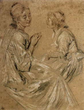 Twee zittende vrouwen 1717
