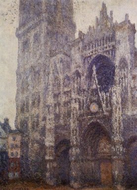 La cathédrale de Rouen Le Portail et la tour D albène temps gris