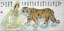 Guanshiyin, Guanyin eo tigre - pintura chinesa