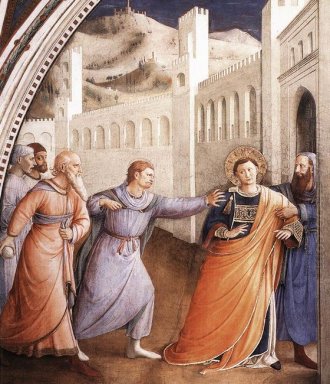 St Stephen être conduit à son martyre 1449