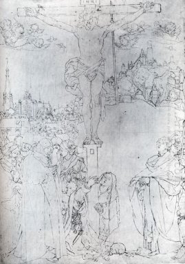 crucificação com muitas figuras de 1523