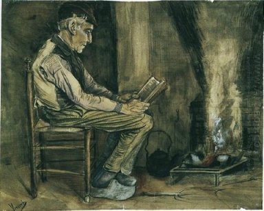 Farmer sitter vid Fireside och Reading 1881