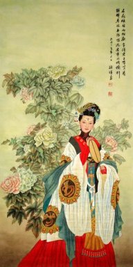 Gadis Itu Memegang Kipas - Lukisan Cina