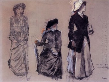 Progetto per i ritratti in un fregio tre donne 1879