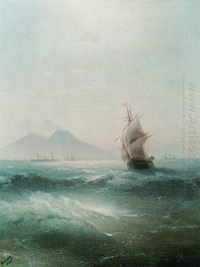 La bahía de Nápoles Vista del Vesubio 1879