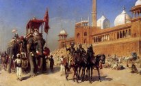 Grand Mogol et sa cour revenant de la Grande Mosquée de Del